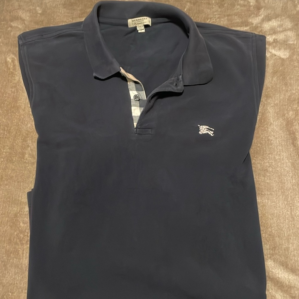 Pre loved! Burberry Polo Tee! (Navy Blue)